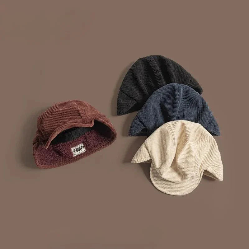Wystanley | Fleece-Lined Corduroy Earflap Hat