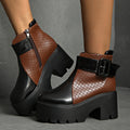 Xiomara | Embossed Platform Boots