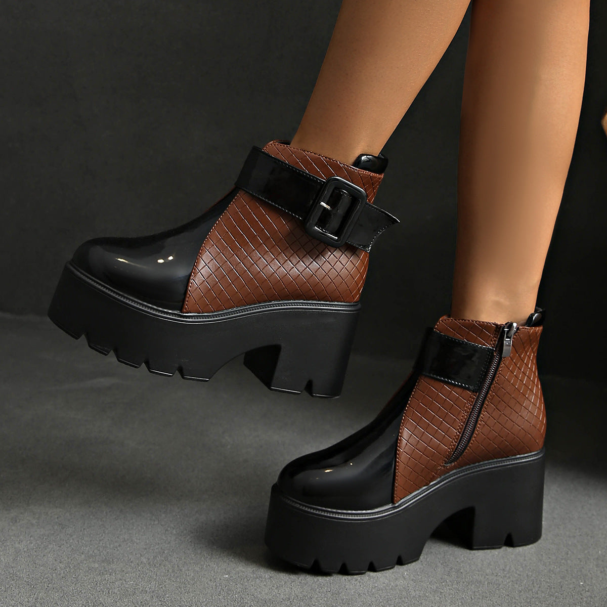 Xiomara | Embossed Platform Boots
