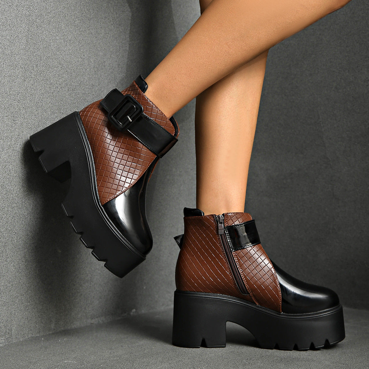 Xiomara | Embossed Platform Boots