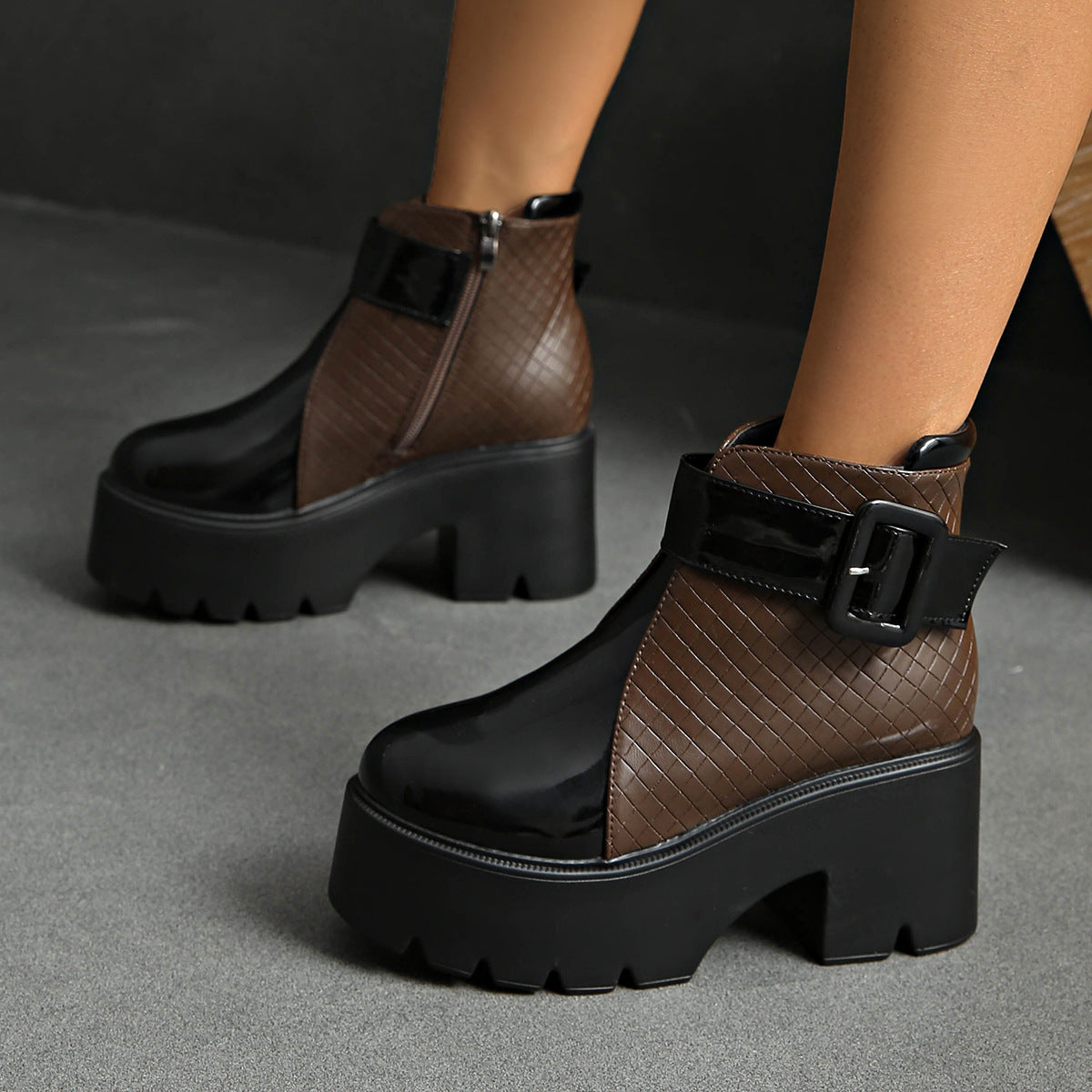Xiomara | Embossed Platform Boots