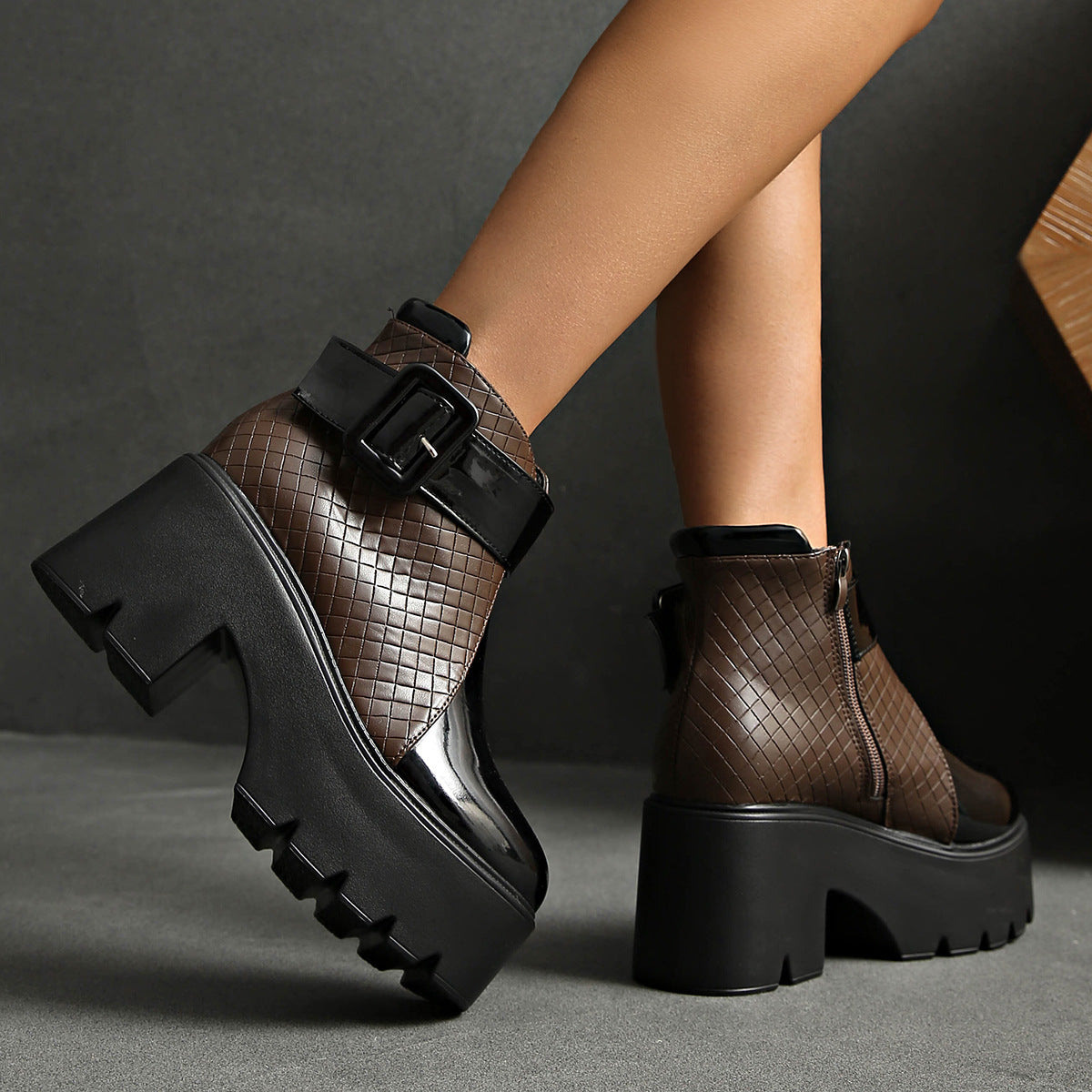 Xiomara | Embossed Platform Boots