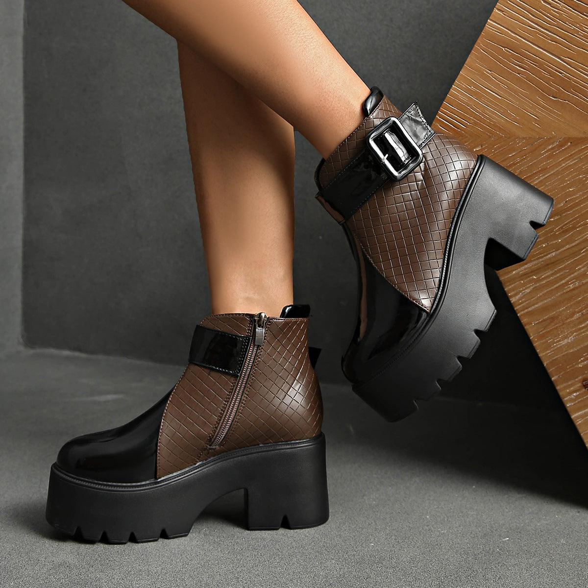 Xiomara | Embossed Platform Boots