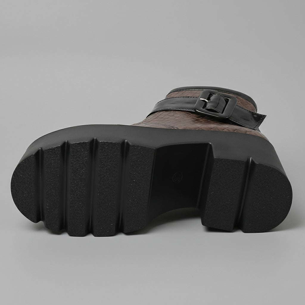 Xiomara | Embossed Platform Boots