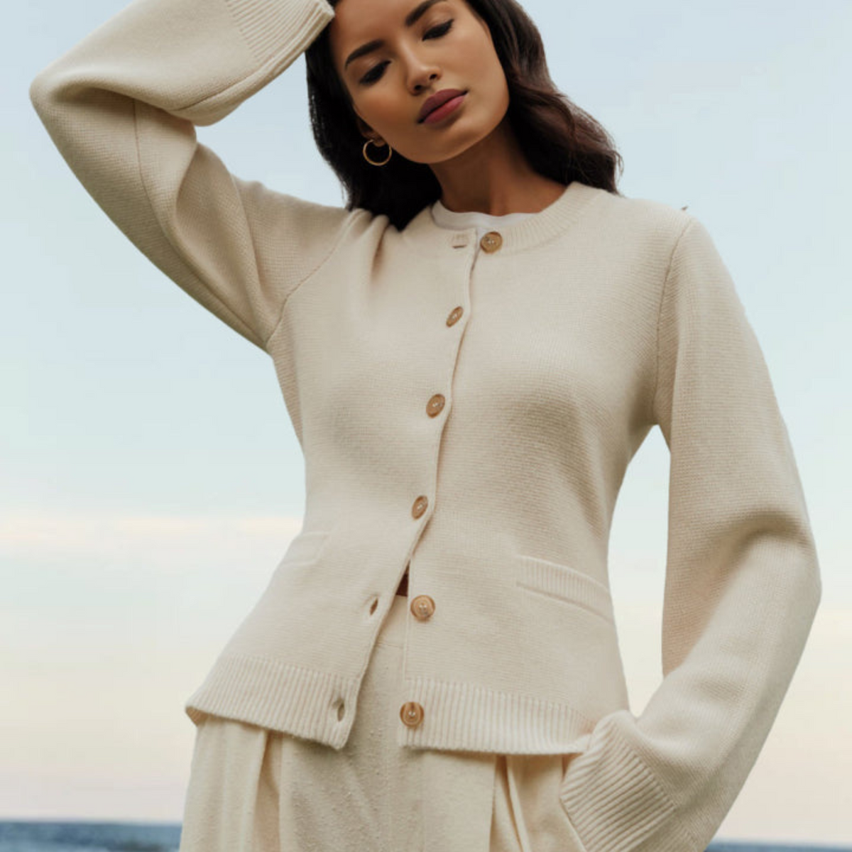Yvaine ultra-soft open button cardigan, view 2