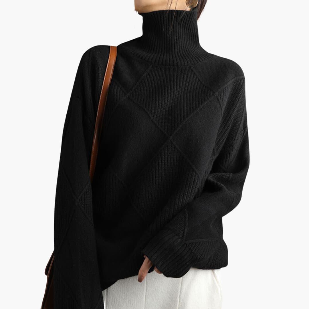 Yvette ribbed turtleneck sweater - front view