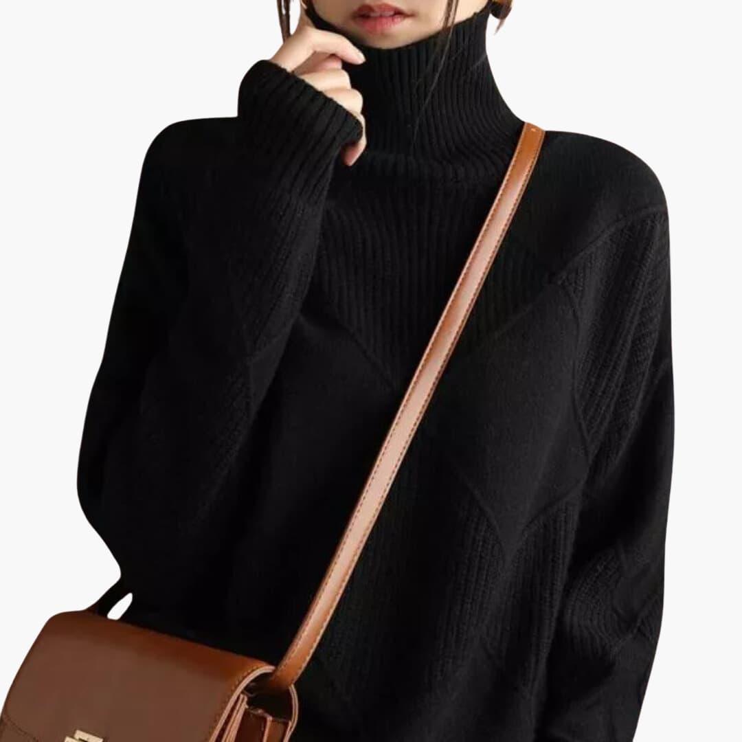 Yvette ribbed turtleneck sweater - side view
