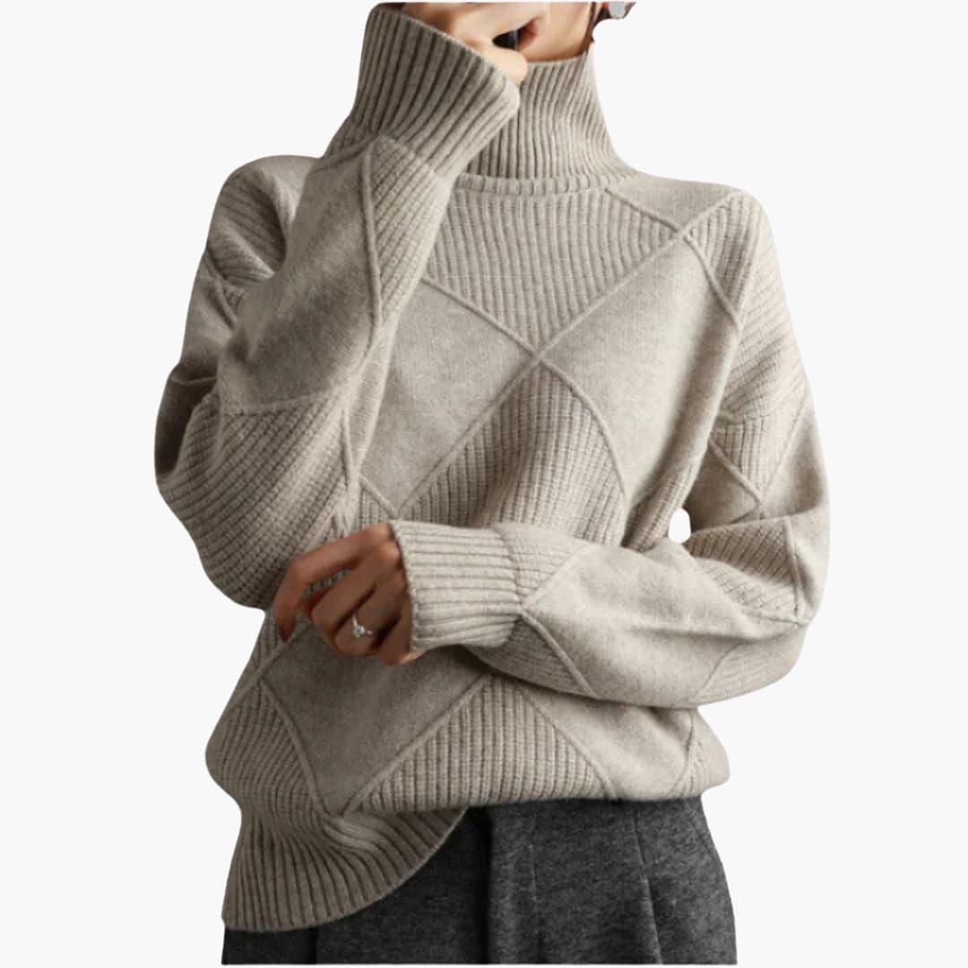 Yvette ribbed turtleneck sweater - back view