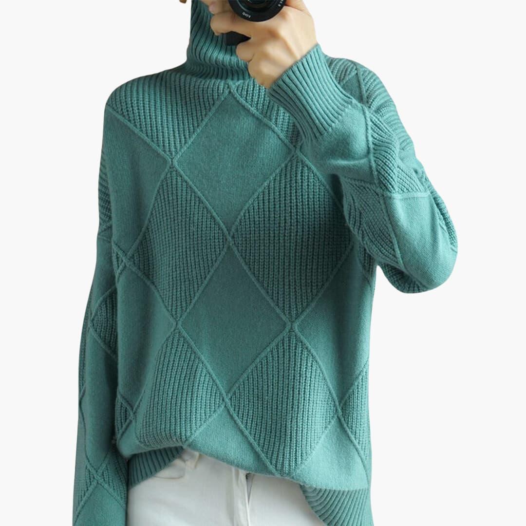 Yvette ribbed turtleneck sweater - styled outfit 1