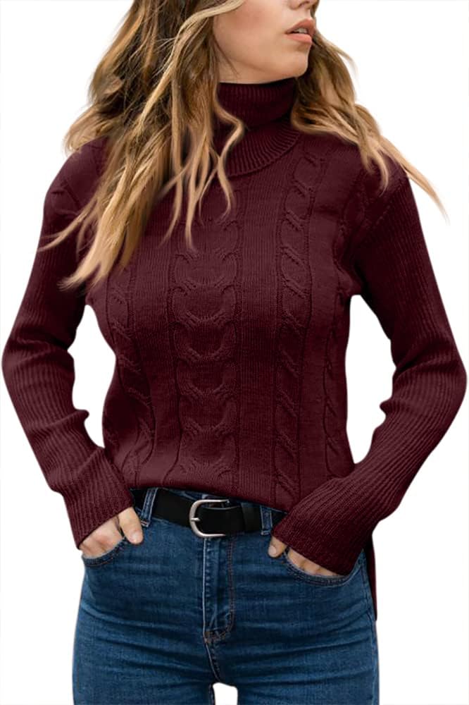 Zelda ribbed-cuff cable-knit turtleneck sweater, view 18
