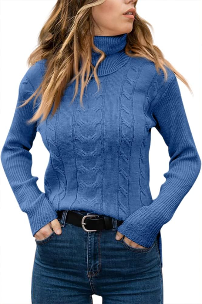 Zelda ribbed-cuff cable-knit turtleneck sweater, view 21