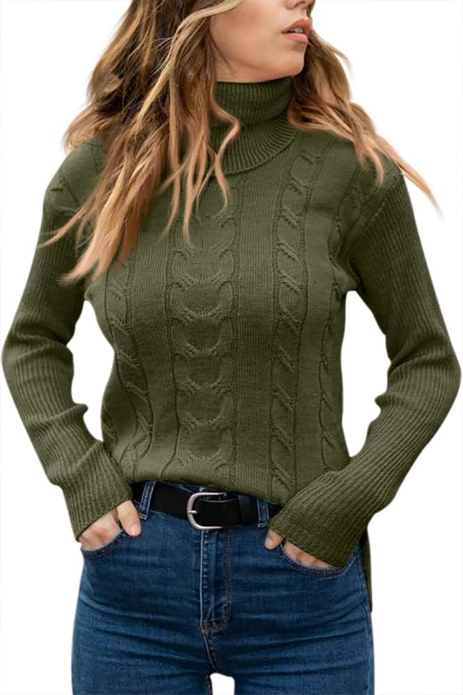 Zelda ribbed-cuff cable-knit turtleneck sweater, view 24
