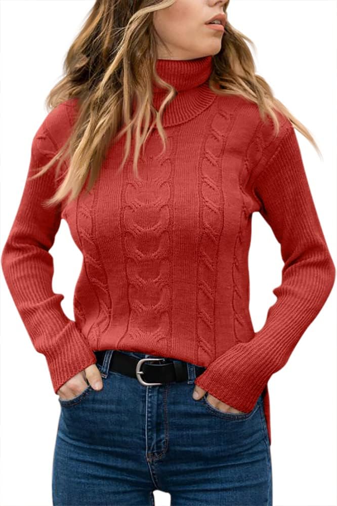 Zelda ribbed-cuff cable-knit turtleneck sweater, view 27