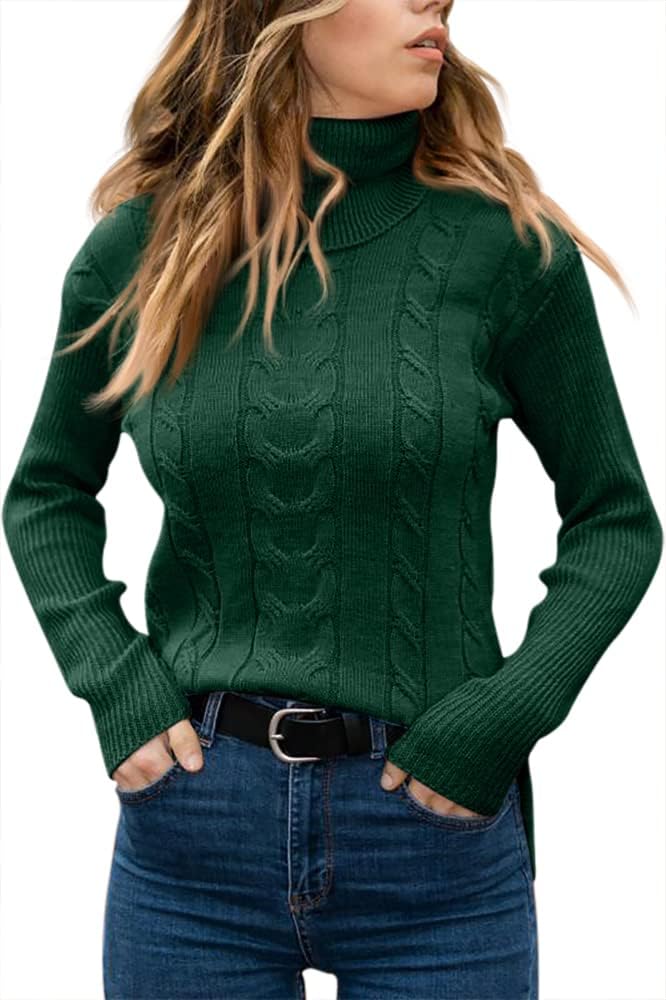 Zelda ribbed-cuff cable-knit turtleneck sweater, view 28