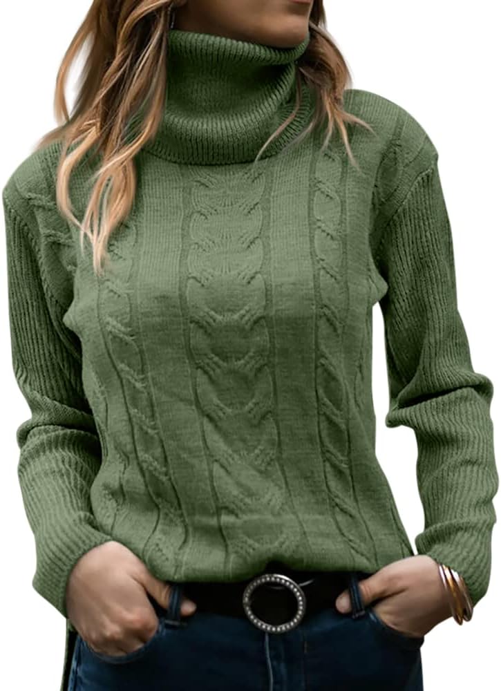 Zelda ribbed-cuff cable-knit turtleneck sweater, view 30