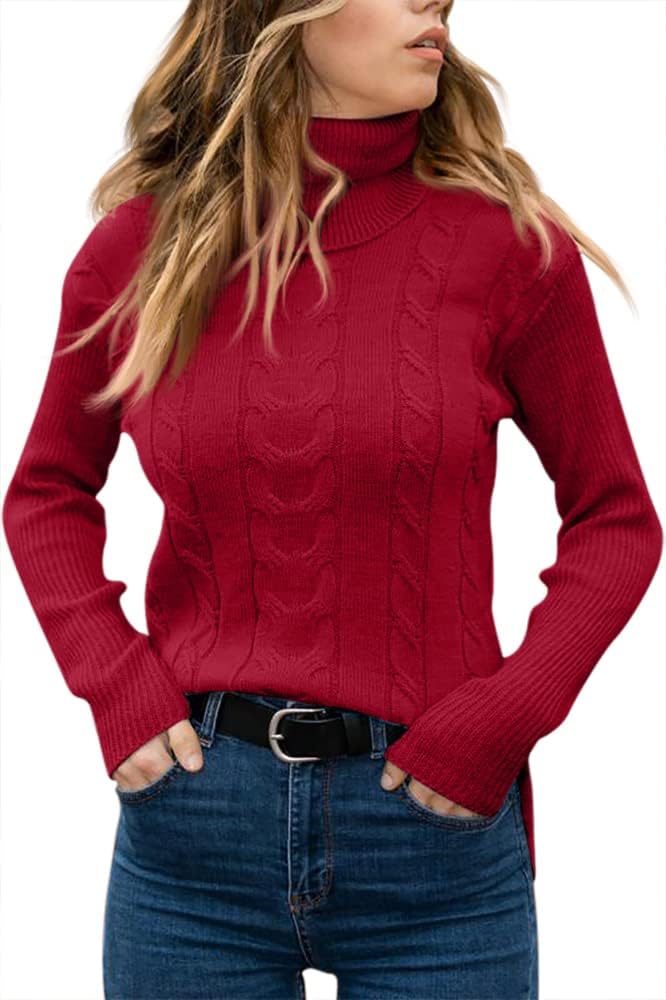 Zelda ribbed-cuff cable-knit turtleneck sweater, view 32