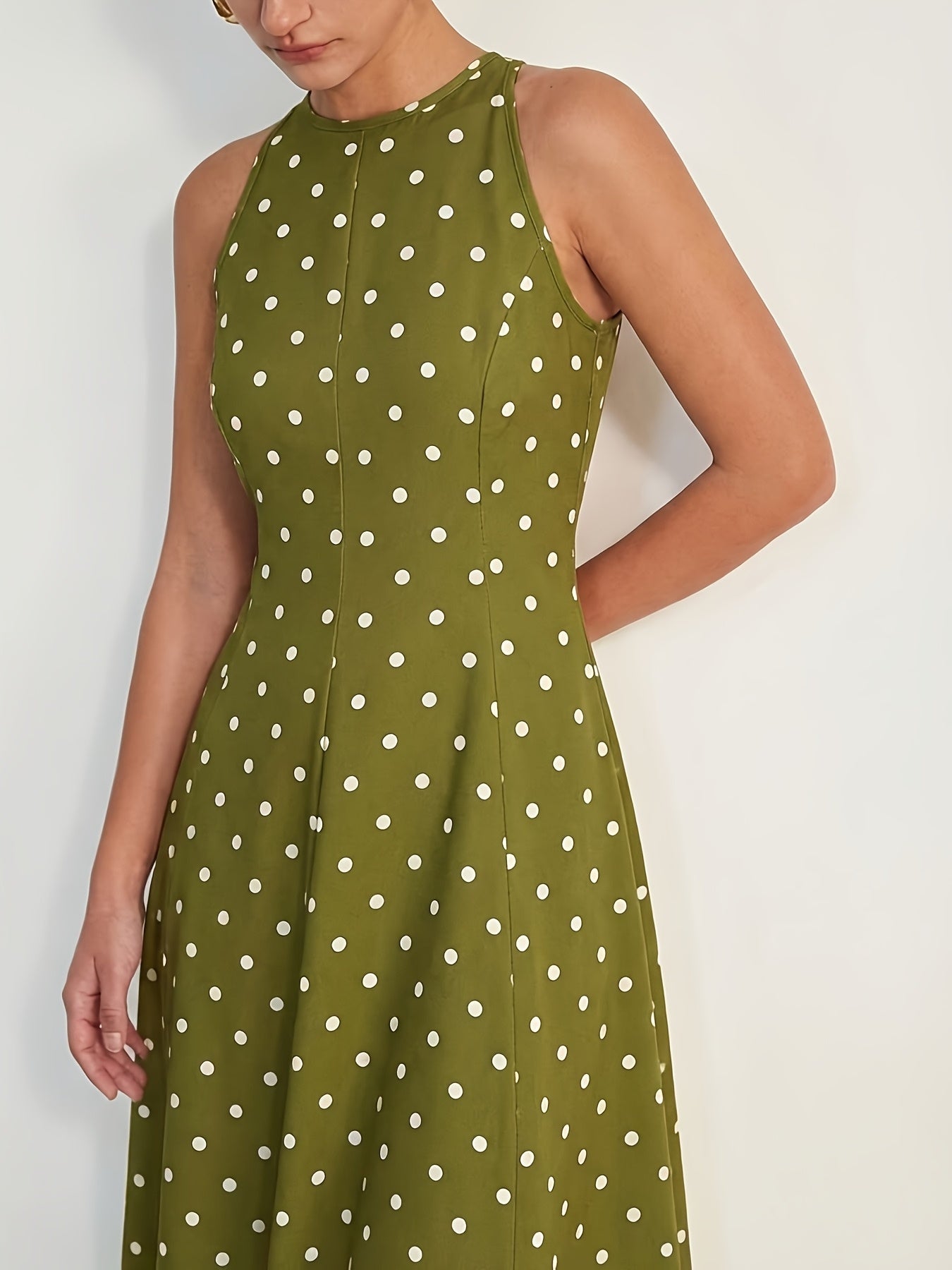 Zora fall polka dot midi dress - side view