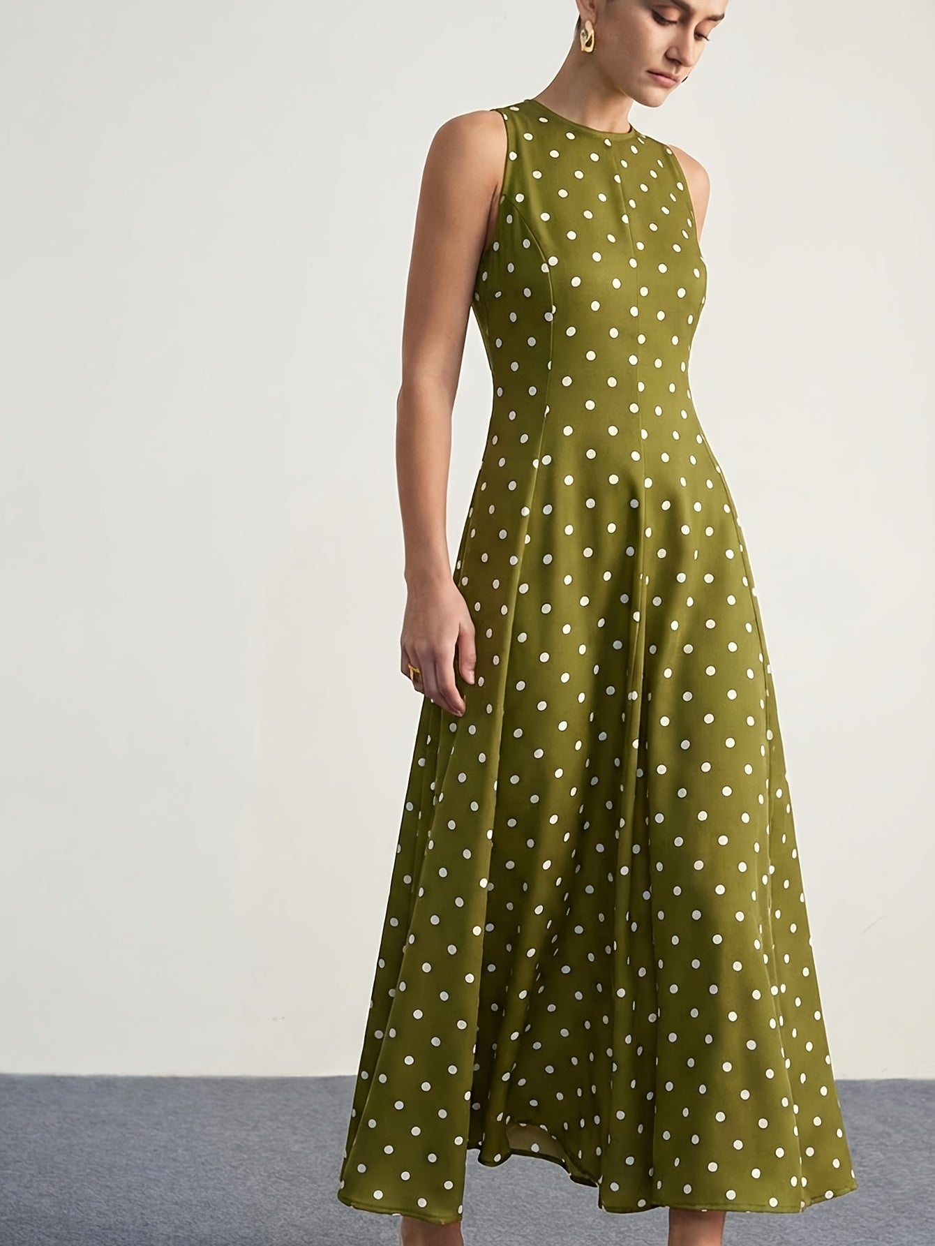 Zora fall polka dot midi dress - styled outfit 1