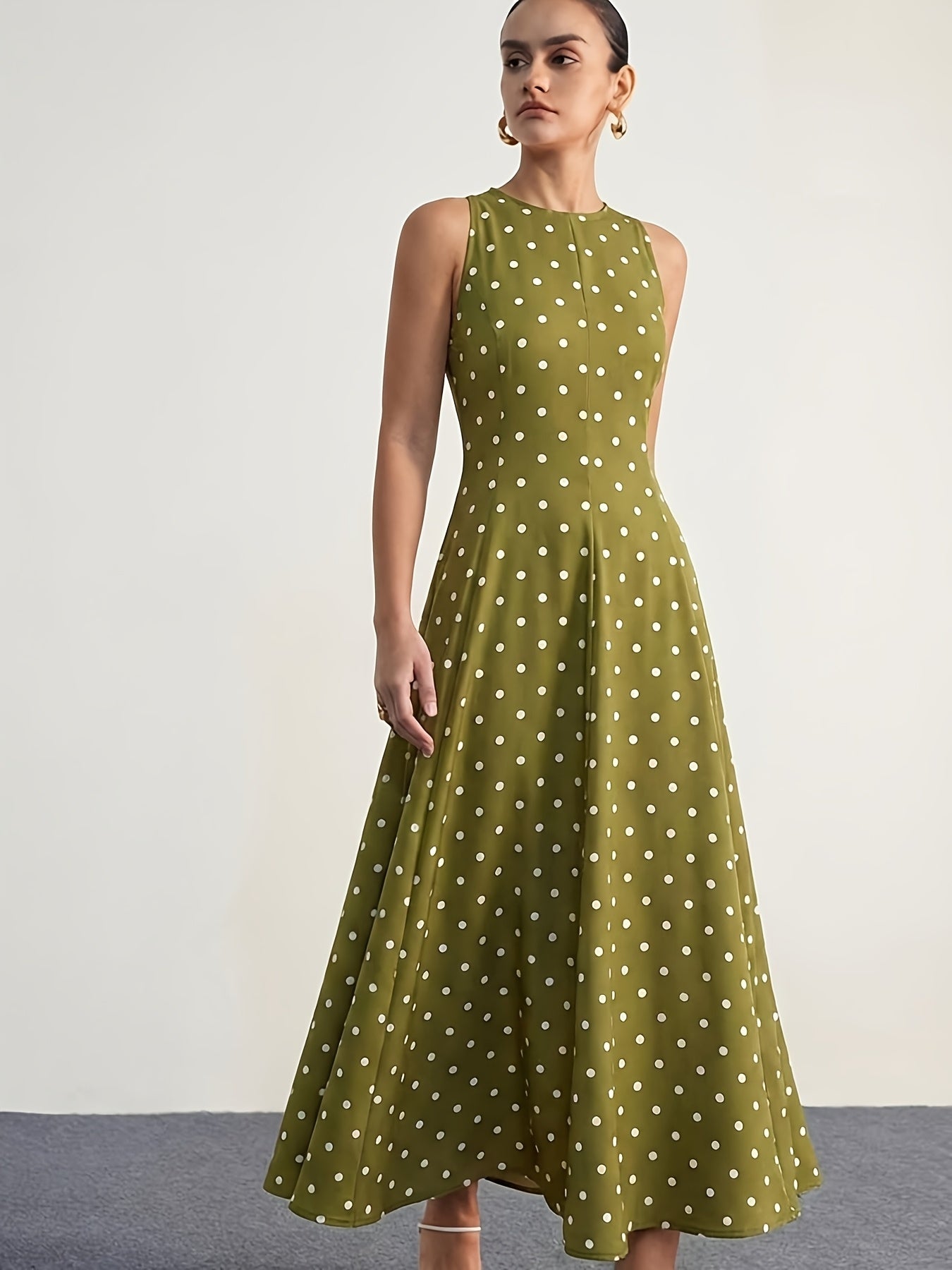 Zora fall polka dot midi dress - styled outfit 2